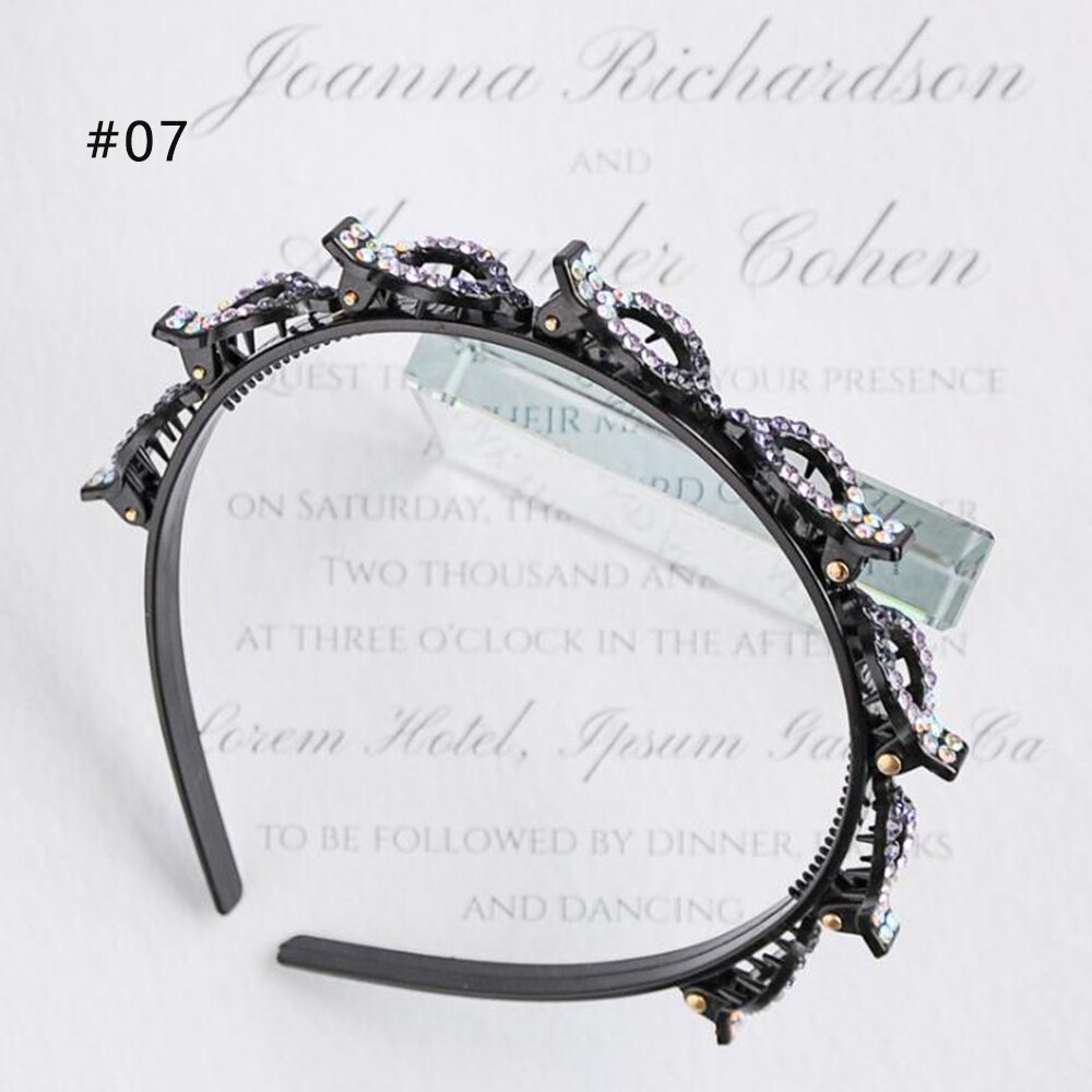 Black Rhinestone Braider Hair Clip Burst Pin Hairdo Bring Hair Hoop Multi-storey Wisp Air Weave Head Hoop 8 in 1 Styling Tool: 7