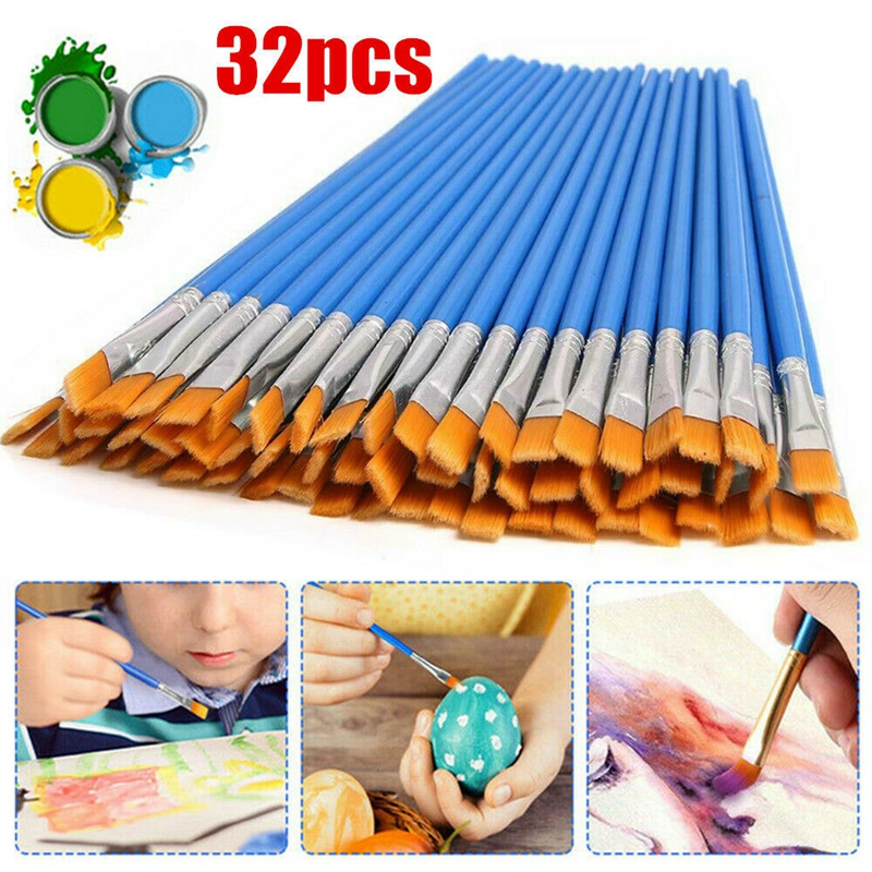 32Pcs Artist Paint Brushes Set Acrylic Oil Watercolour Painting Craft Art Kit