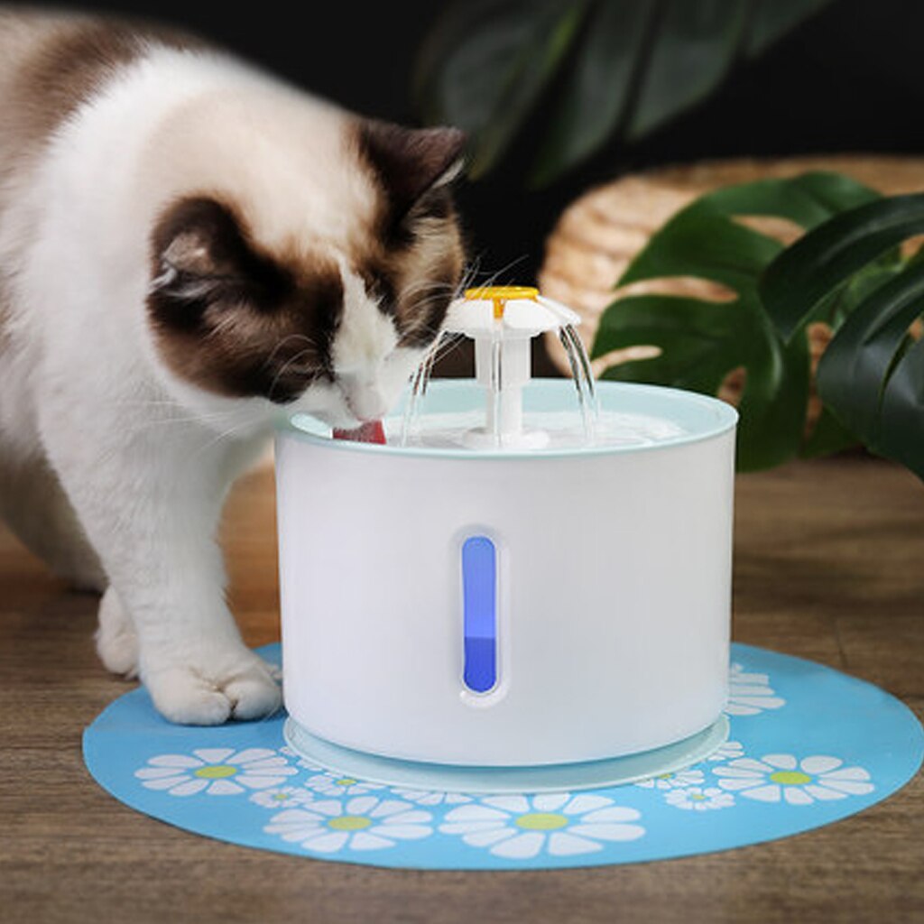 Bebedero eléctrico USB perro gato Mute con luz LED para mascotas dispensador de fuente automática para mascotas gato fuente de agua cuenco