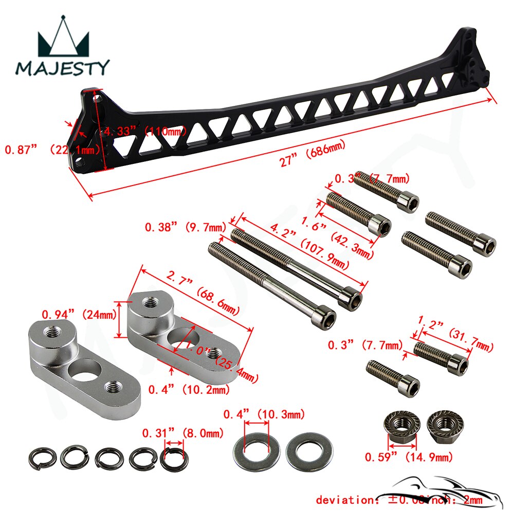 Achter Aluminium Subframe Brace Tie Subframe Subillet Fit Voor 92-95 Honda Civic