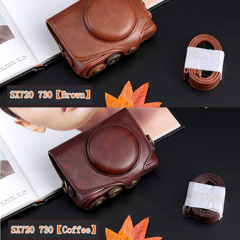 Funda de piel sintética para cámara Digital, funda de para Canon G7X, G7X, Mark II, G9X, G9X, II, G1X, II, G15, G16, SX720, SX730 y correa