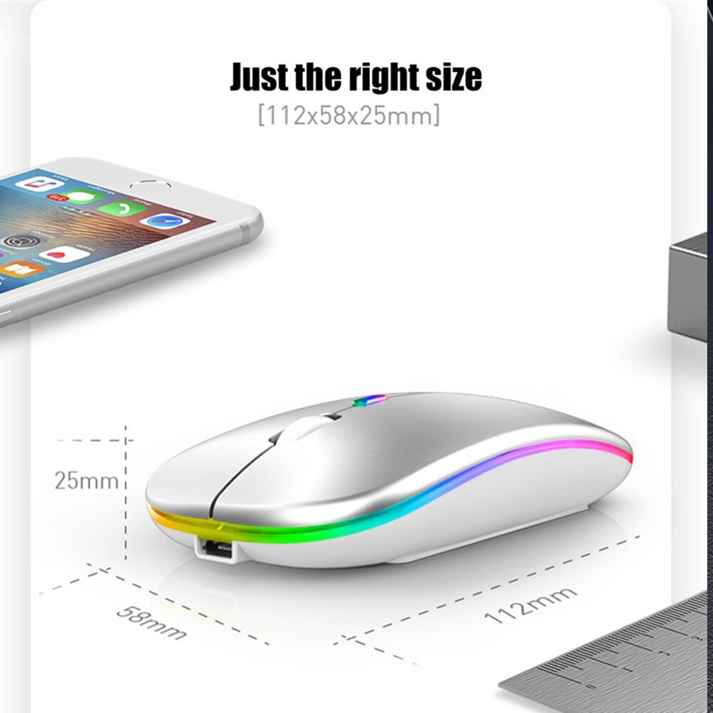 Wireless Mouse Bluetooth-Compatible Rechargeable Mouse Computer Silent Mause Ergonomic Mini Mouse USB Optical Mice For PC Laptop