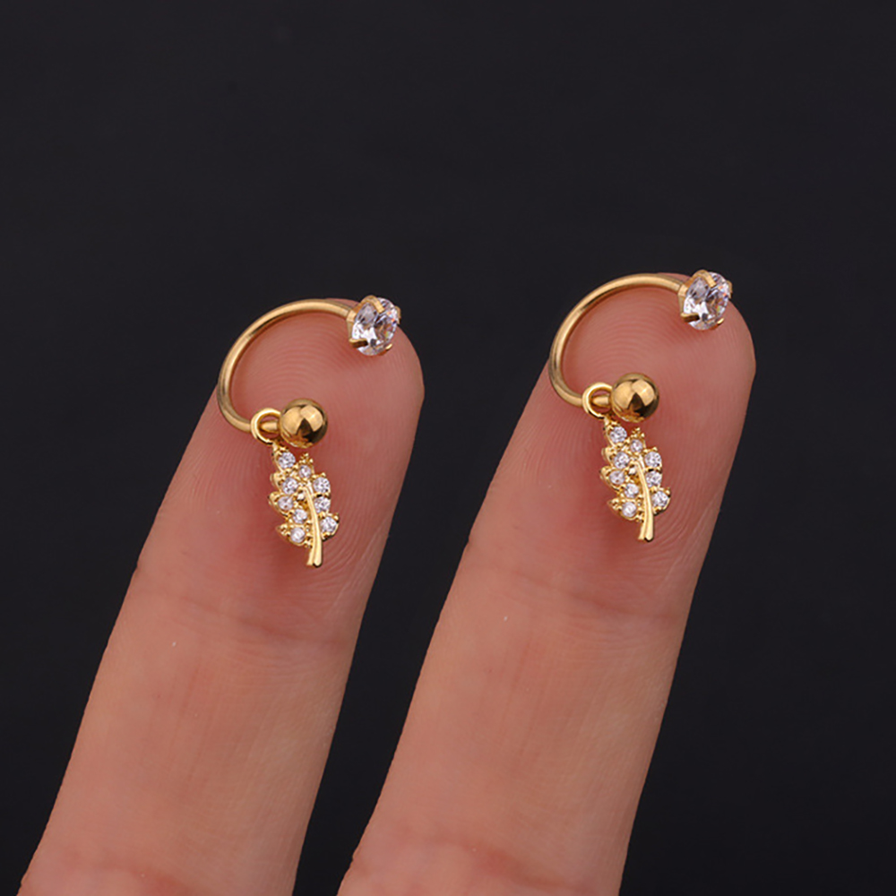 2 STUKS Rvs Star Crystal CZ Oorstekers Oorbellen Vrouwen Zilver Kleur Tragus Kraakbeen Helix Piercing Sieraden: Antique Copper Plated