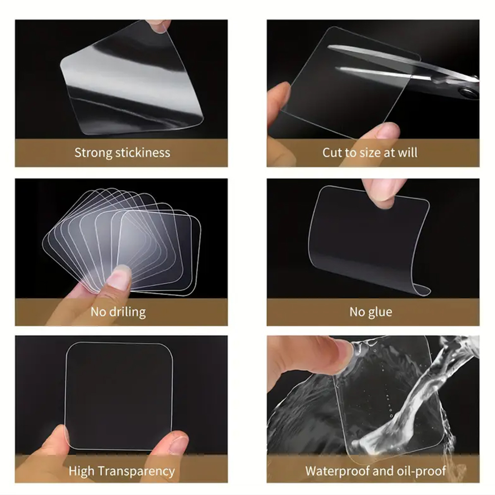 40 pezzi/50 pezzi 6 cm * 6 cm Nastro biadesivo resistente: appendere immagini e tappeti Senza sforzo, rimovibili e riparazioni domestiche