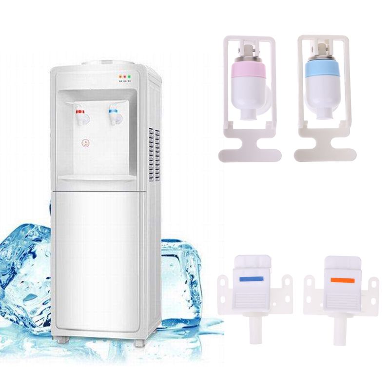 Water Dispenser Replacement Push Type White Plastic Tap Faucet 2 Pcs