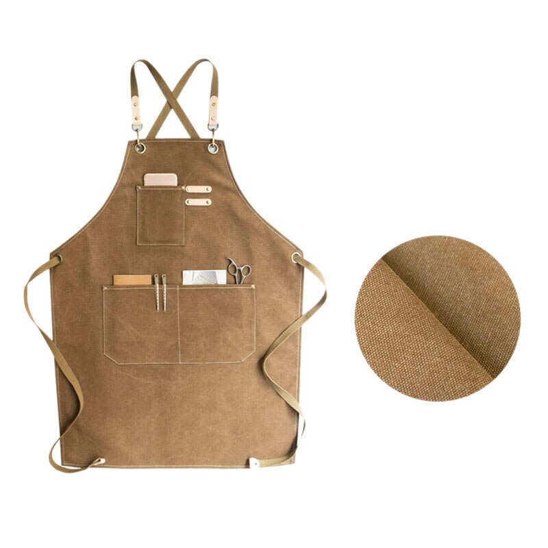 Canvas Cook Apron Barista Bartender Chef Hairdressing Apron Catering Uniform Work Wear Anti-Dirty Overalls