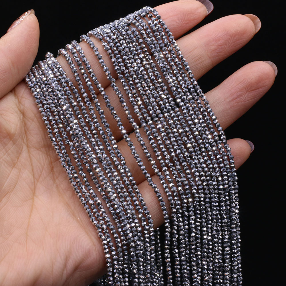 5 strenge naturstenperler belagt farve facetslebet krystal stione spacer løse perler armbånd gør-det-selv smykkefremstilling halskæde 2/3mm