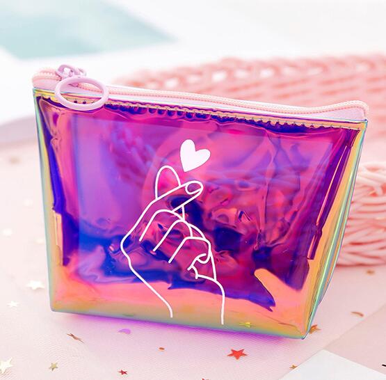 Frauen transparent Geldbörse Kleine Brieftasche Weibliche Ändern Geldbörsen Mini freundlicher Tasche Brieftaschen Schlüssel Karte Halfter PVC Handtaschen: Violett