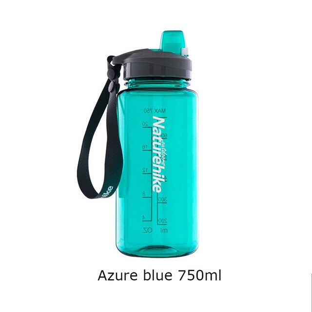 Naturehike Sports Bottle Portable 750-1000ml Wide Mouth Water Kettle Large Capacity Cycling Bottle Convenient: Lake Blue-750ml