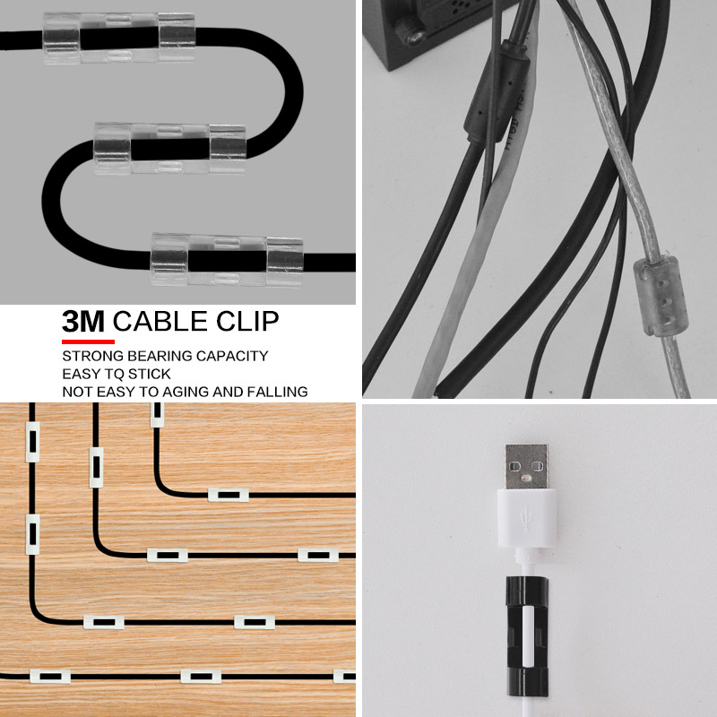 20 clip per cavi, organizer, supporto per cavi, gestione dei cavi, gestione dei cavi autoadesiva, avvolgicavo a morsetto fisso