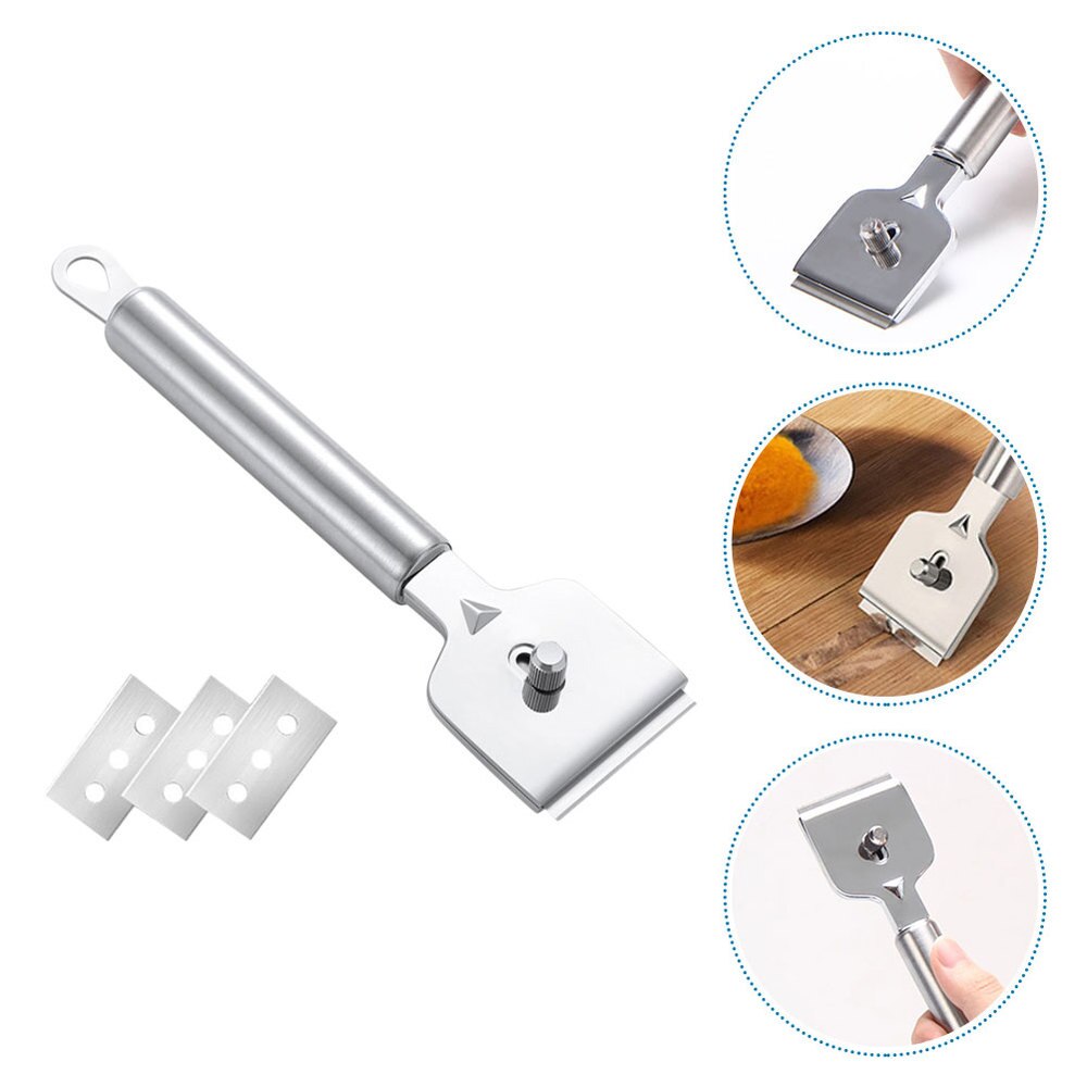 Glass Wall Putty Scraper Cleaning Scraper Kitchen Cleaning Shovel with 4pcs Blades