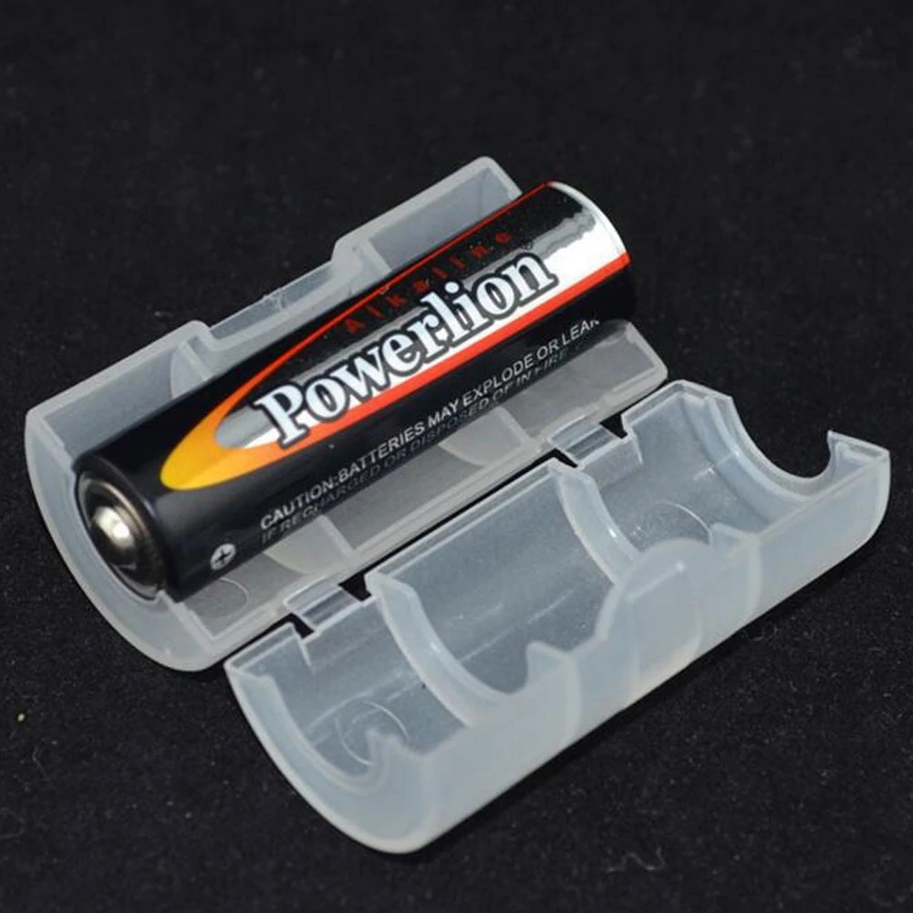 Boîte de rangement de batterie transparente, taille LR06 AA à C LR14, support d'adaptateur de batterie AA à C, boîtier convertisseur commutateur 5x2.6cm, 2/4 pièces