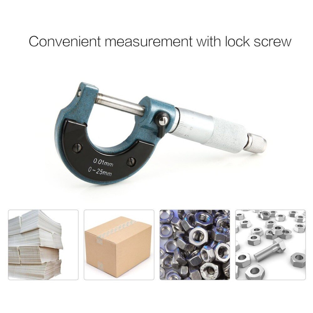 0-25mm/0.01 Micrometers micrometre micrometro Micrometer Remklauwen Buitendiameter Spiral Micrometer meetinstrument Tool