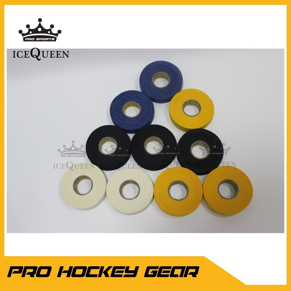 Billigere pris ved køb 2- pak 25mm 25m 27 yard længde stof hockey tape stick tape hvid sort