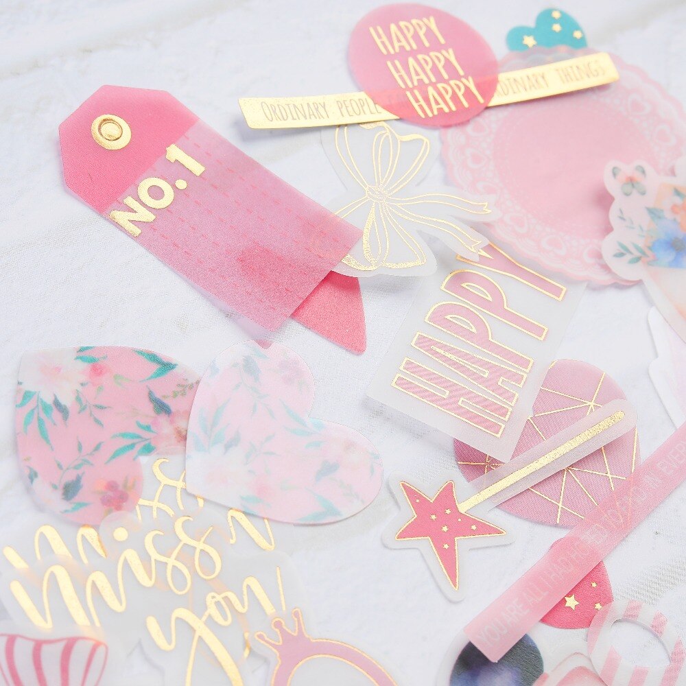 KLJUYP 45pcs Miss you Vellum Stickers for Scrapbooking Happy Planner/Card Making/Journaling Project