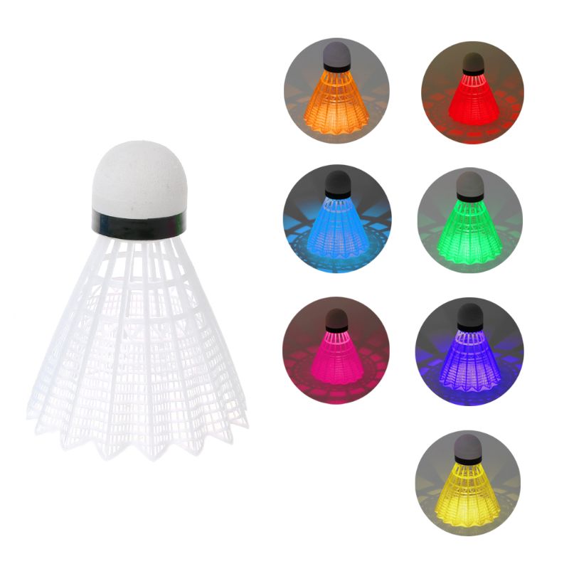 4pcs Colored Plastic LED Luminous Badminton Dark Night Glow Lighting Shuttlecock Badminton Accessories