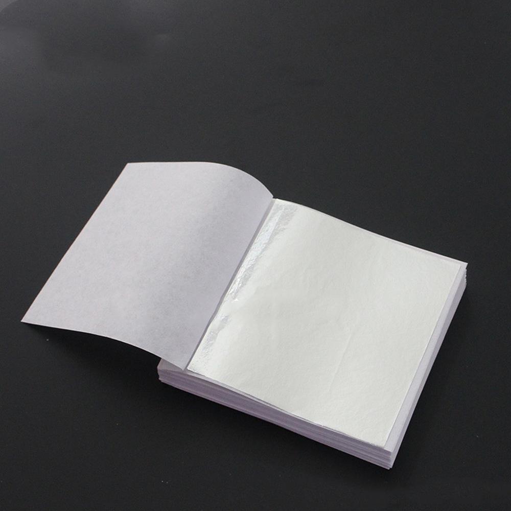 Silver hållbart silverfolie papper blad folie papper heminredning imitation förgyllning hantverkspapper universal