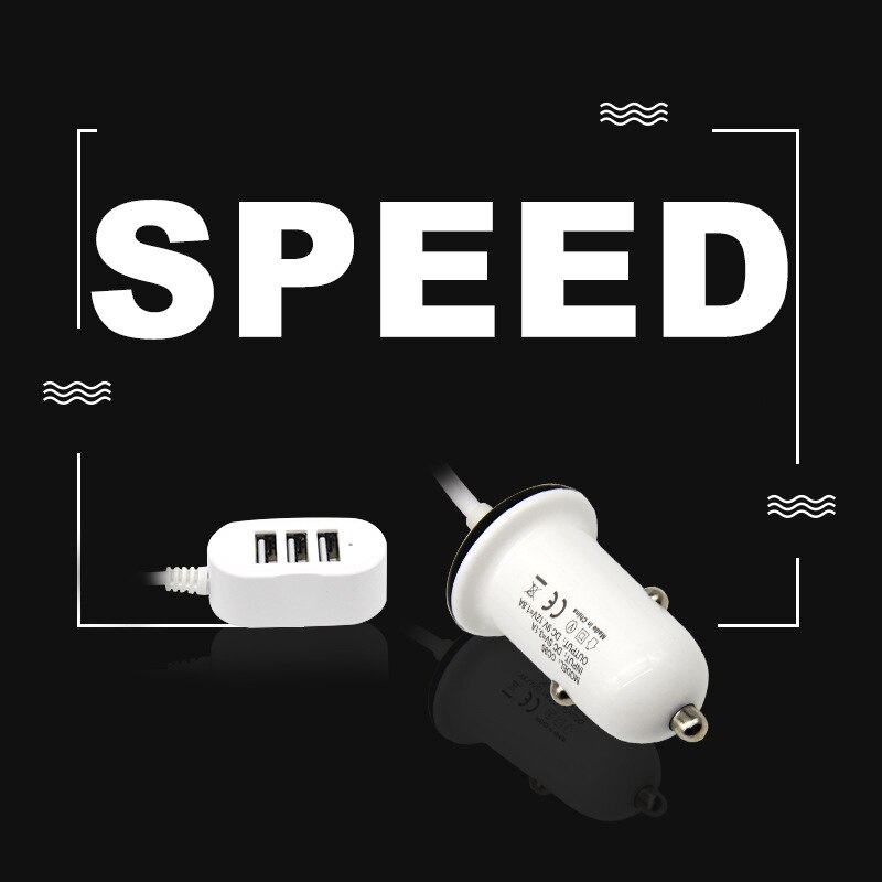 Schnelllade-autoladegerät mit  qc 3.1a usb-anschlüssen für mobiltelefone, 3 -usb-schnellladeadapter , 1 drag 3 -fach kfz-zigarettenanzünder