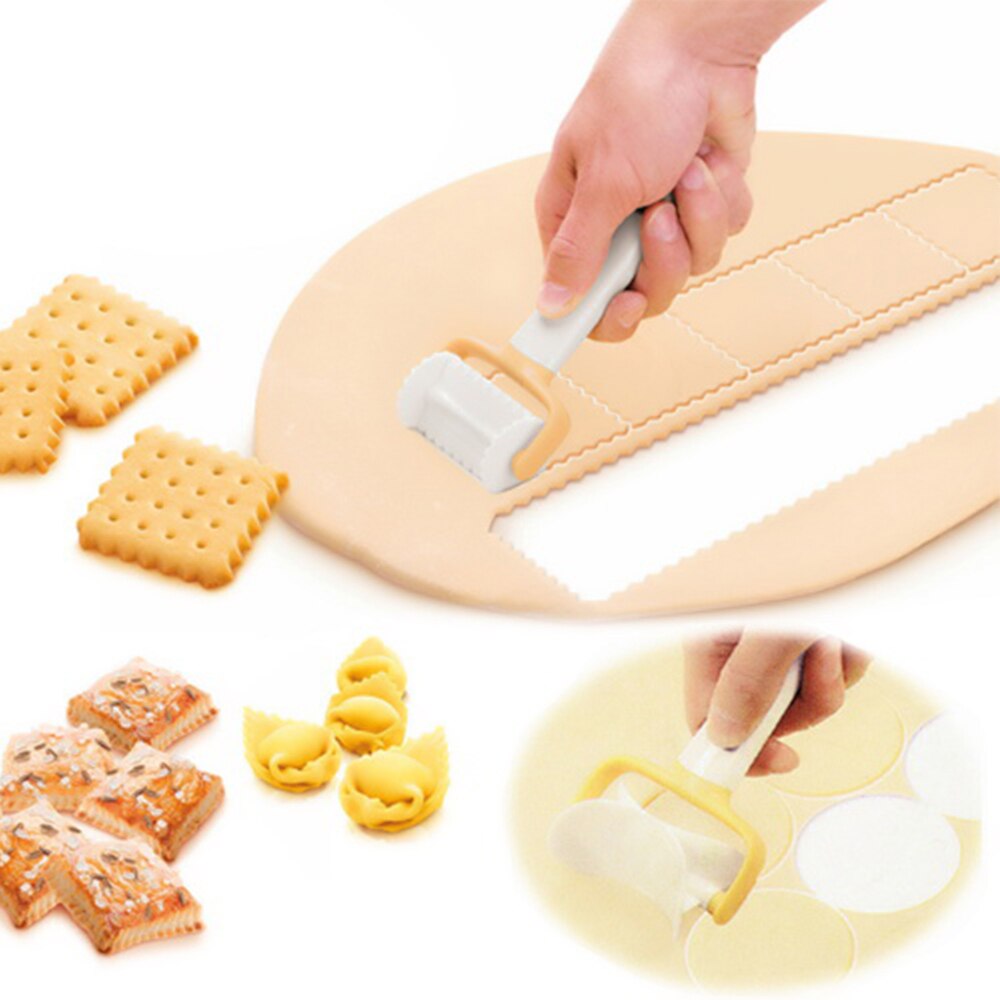 3 stks/set Rolling Cookie Cutters Deeg Ronde/Vierkante Cutter Roller Plakjes Biscuit Cookies Cookie Knoedel bakken gebak Cutter