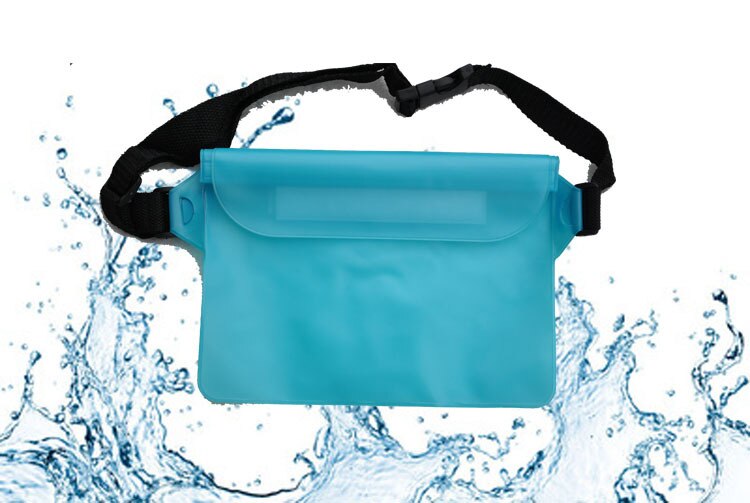 Vandtæt drift dykning svømmetaske undervands tør skulder talje pakke taske lomme pose til iphone 7 8 xr xs cover cover / kamera: Blå
