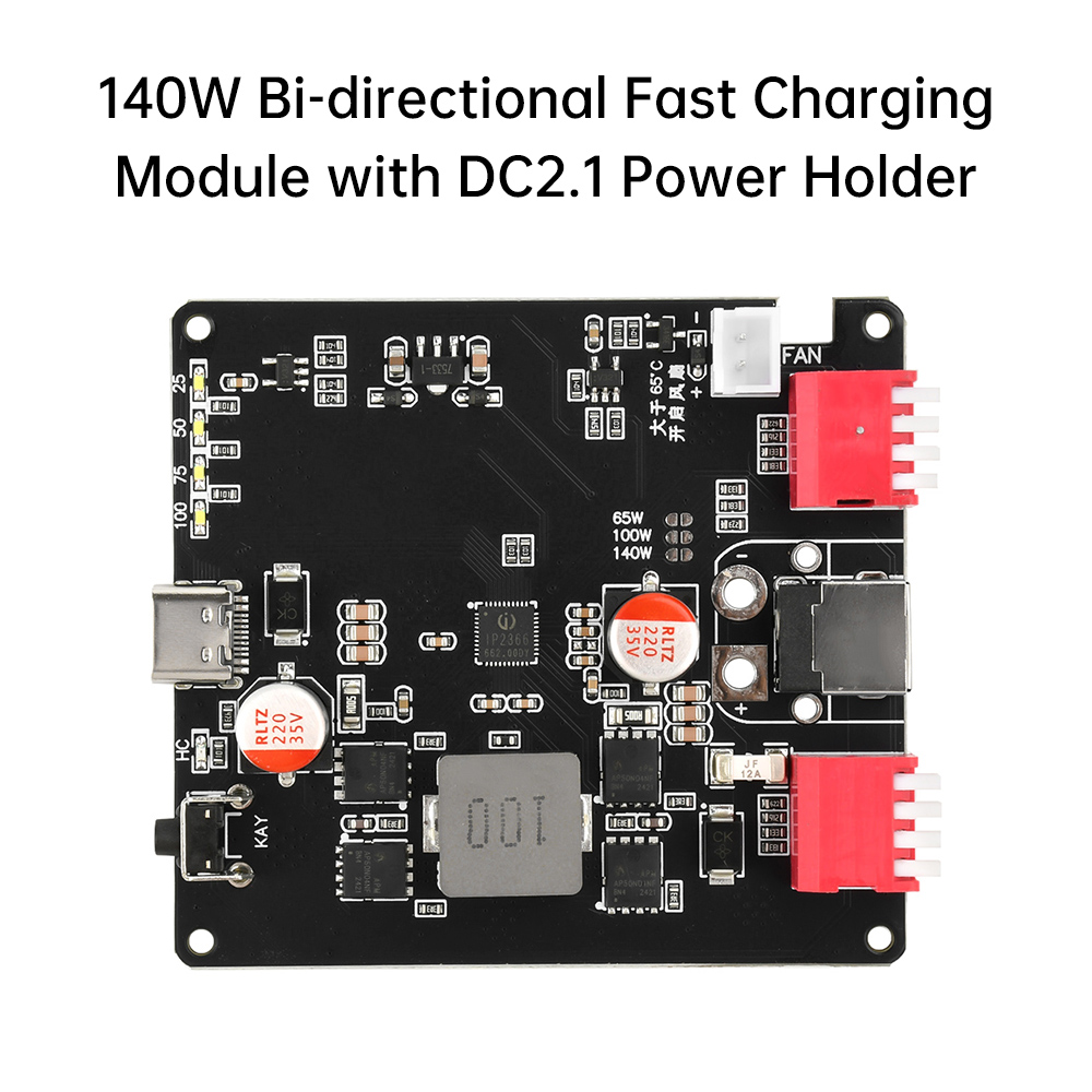 140W Bidirectionele Snelle Lader Module 2S 3S 4S 5S 6S Lithium batterij Opladen Board IP2366 Li-Ion Lifepo4 BMS Lader Module: Black