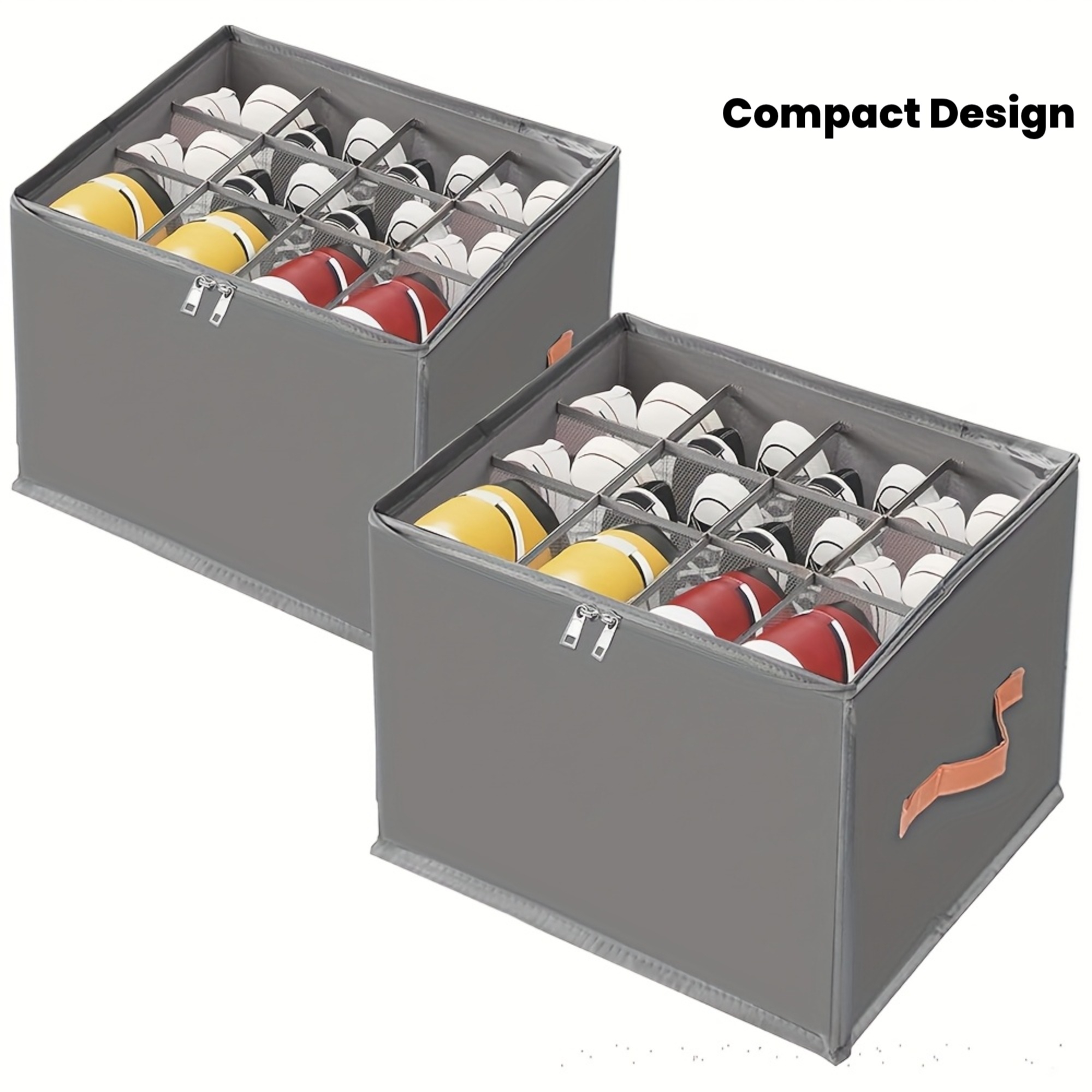1pc Multiple Lattices Shoes Storage Box Foldable Separated Shoes Box Large Capacity With Handle Shoe Dispenser Shoes Organizer