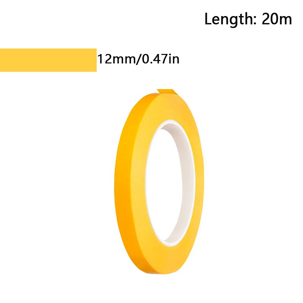 Cinta adhesiva amarilla de 18M/20M/50M, pegatina adhesiva para coche, papel de pintura DlY, decoración de pintor, artesanía, accesorios artesanales de uso General: Rojo