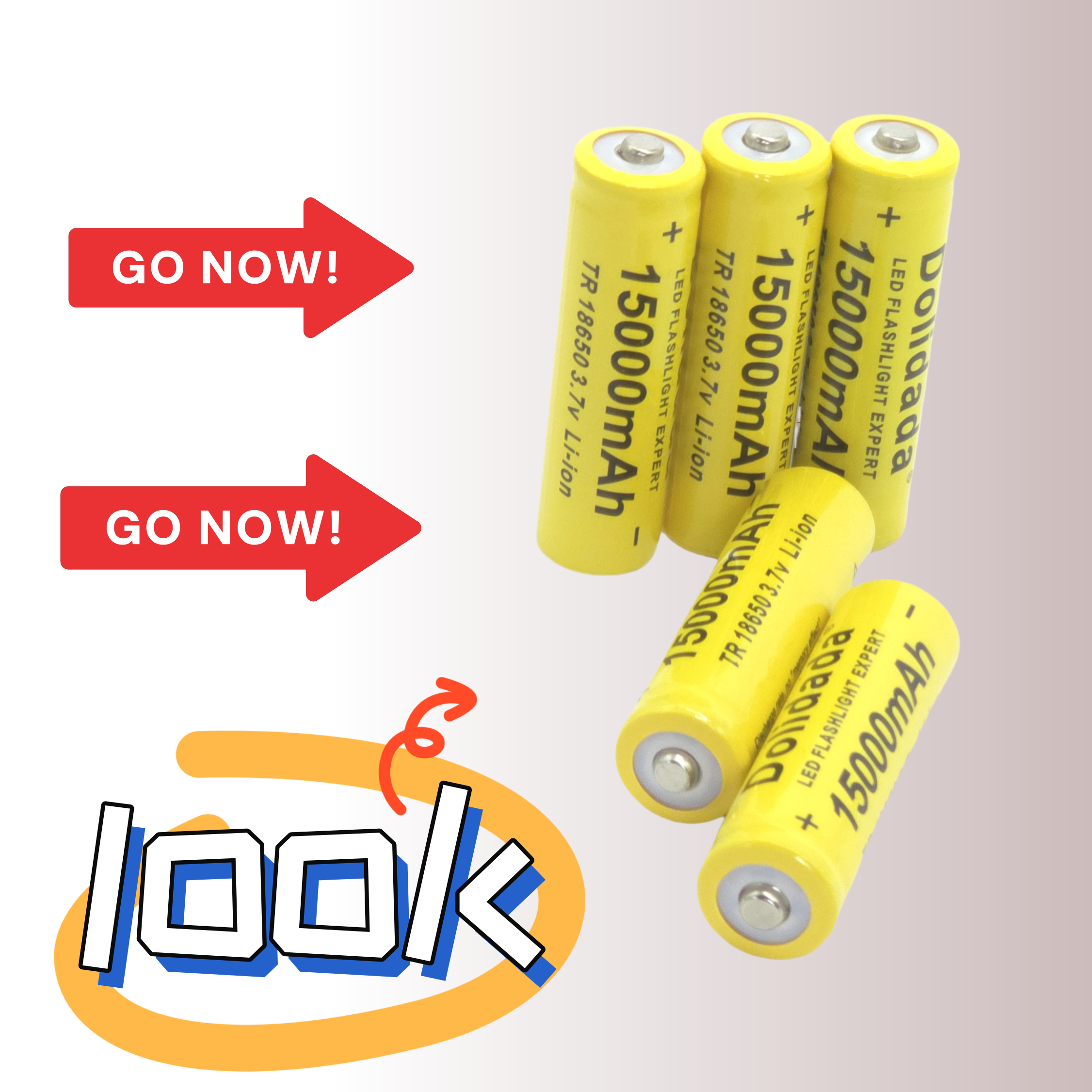 【15000mAh High-Capacity Charge】3.7V 18650 Large-Capacity Rechargeable Lithium Battery | Comes with a Charger
