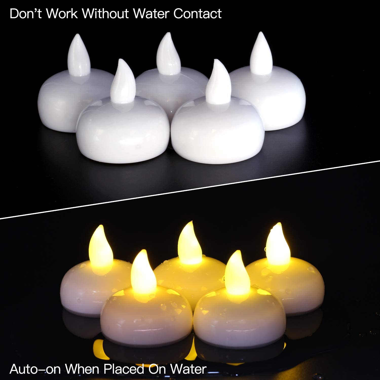2-48pcs Floating LED Tea Light Flicke Electronic LED Candle Battery Powered Floating On Water Tealight For Wedding Party Decor
