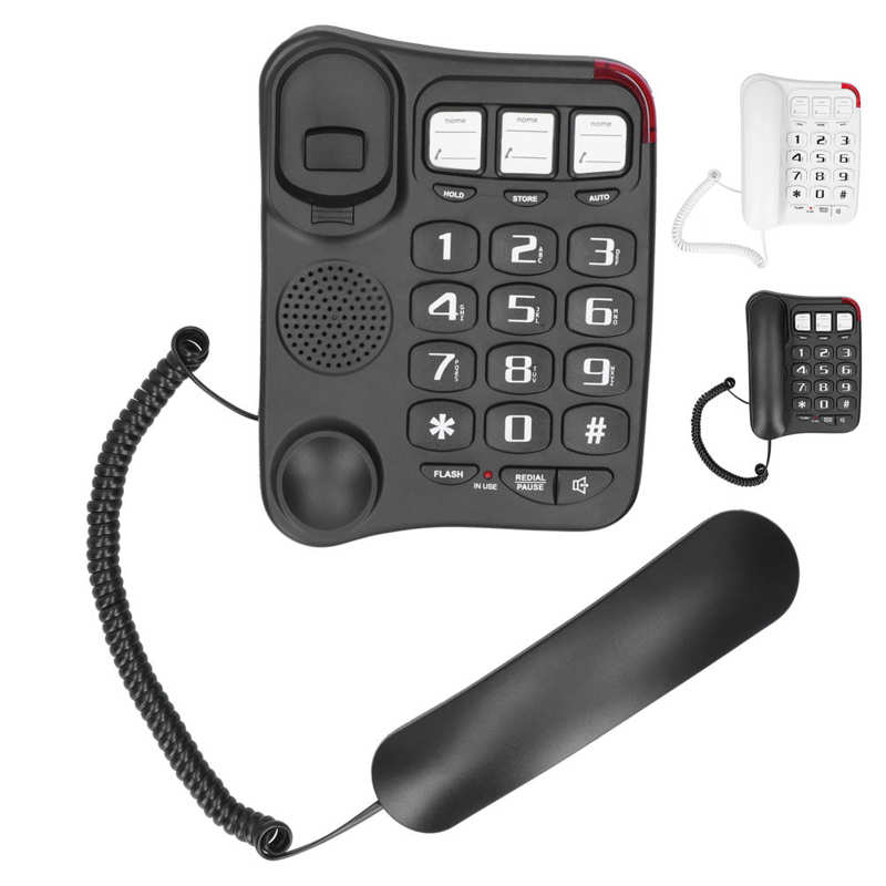 TCF-2300 Large Clear Button Desk Wall-Mountable phone Single Line Corded Telephone for Home Office
