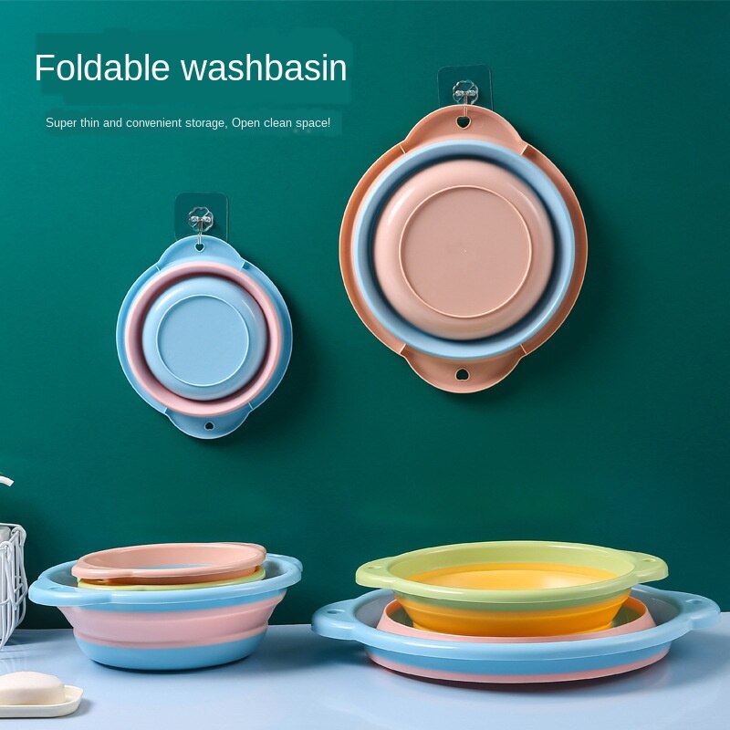 Lavabo plegable para el hogar, lavamanos portátil de plástico para viajes, dormitorio de estudiantes, lavamanos para pies