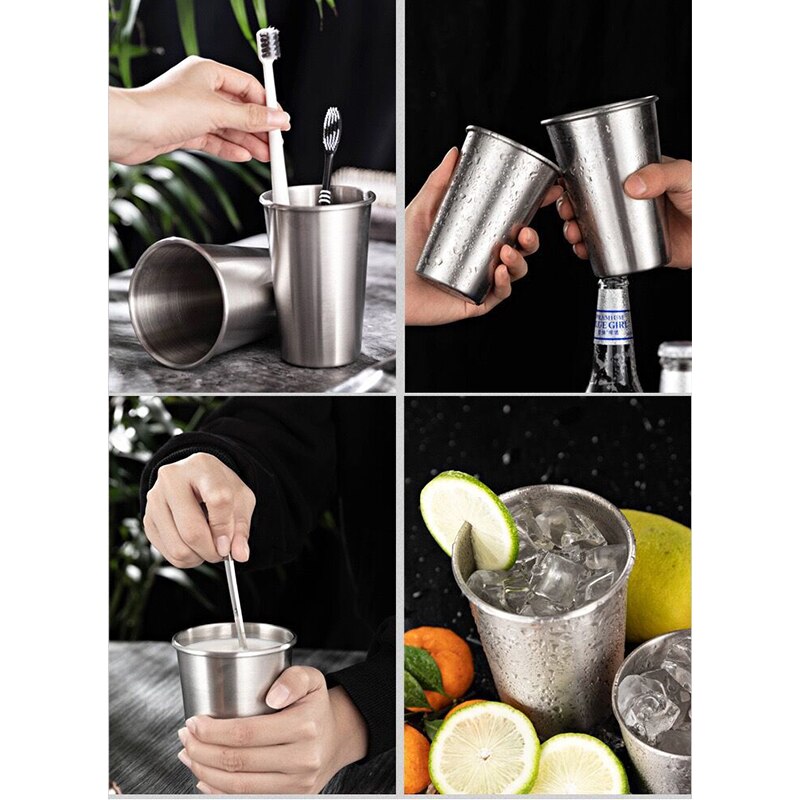 4PCS 304 Stainless Steel Beer Cup Whisky Wijnglas loodvrij Kristal Cups Bar KTV Wine Cup Bar Hotel Drinkware Juice Tea Bar Party