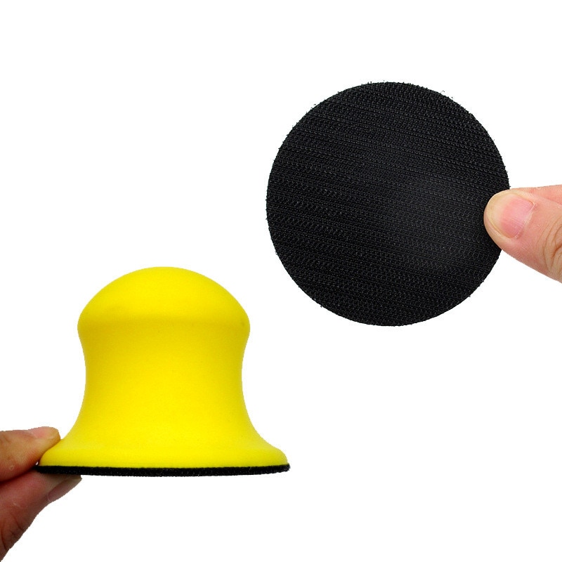 Almohadilla de lijado manual de 3/4/5 pulgadas, herramientas abrasivas sin polvo, bloque de lijado de espuma, bucle de gancho, herramientas de acabado de pulido