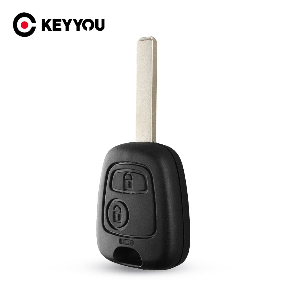 Keyyou autosleutelbehuizing voor citroen  c1 c2 c3 c4 xsara picasso  hu83/ va2/ zonder blad, 2- knops afstandsbediening, lege behuizing