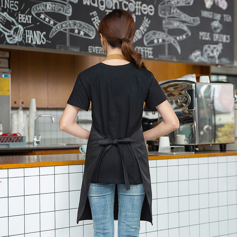 Delantal con de logotipo personalizado, delantales de cocina para hombre y mujer, ropa para hornear Chef en casa, impermeable con bolsillos