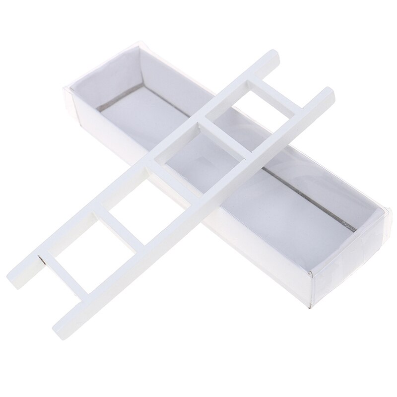 1/12 dockhus miniatyr vit trä stege trappa rum fairy trädgård tillbehör dekoration