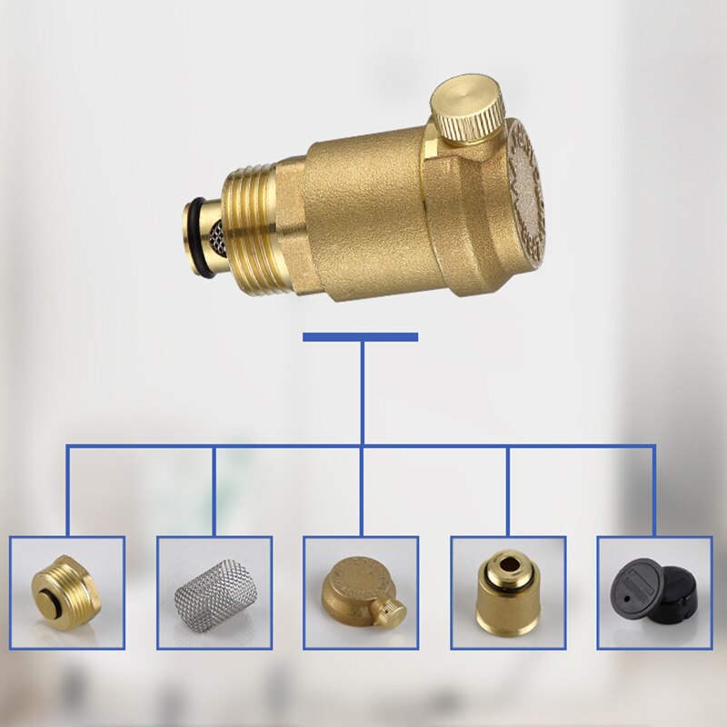 Brass Automatic Deflation Valve for Household water heating pipes Vent valve vertical/Elbow DN15/20/25 Floor Heating Systems