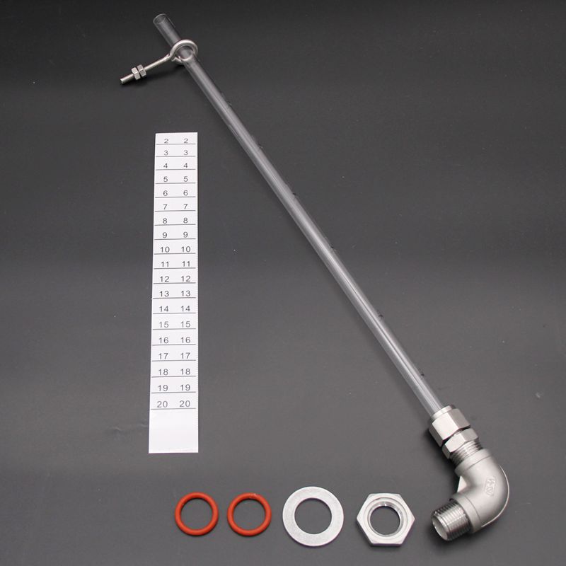 11"/16"/20" Weldless Sight Gauge Stainless Steel PC Tube High Temp 7/8"Hole Homebrew Kettle/Keg