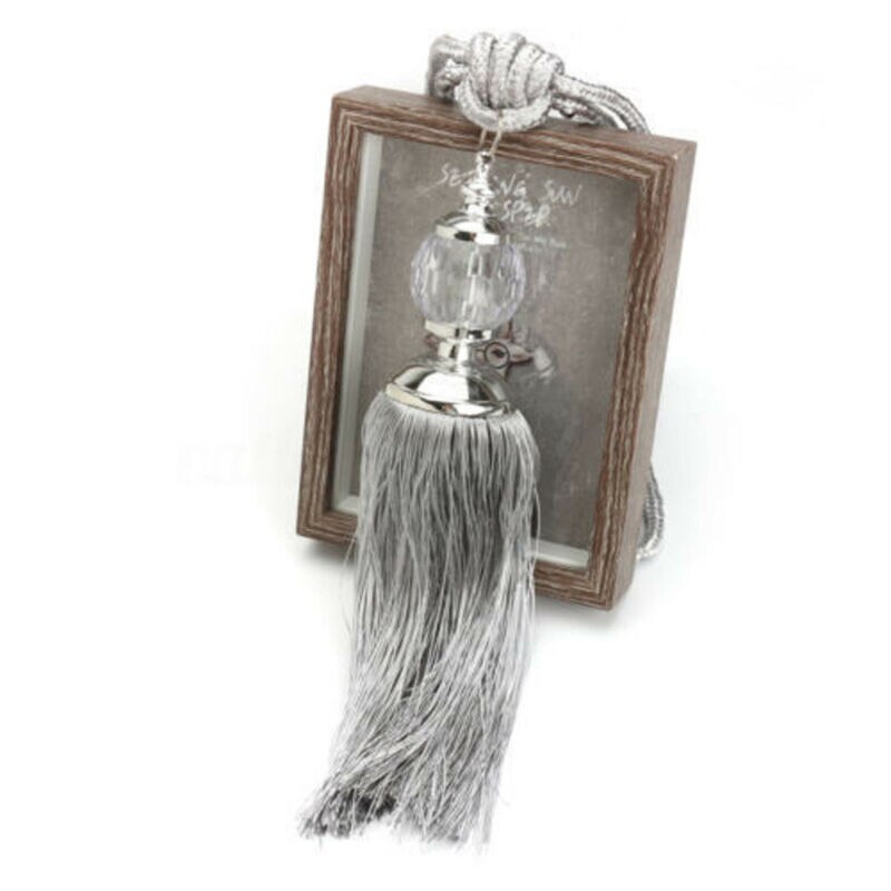 Rideaux à crochets en corde avec pompons | 2 pièces, ceintures suspendues, cordes, décoration en boules de cristal, fournitures pour rideaux de fenêtre