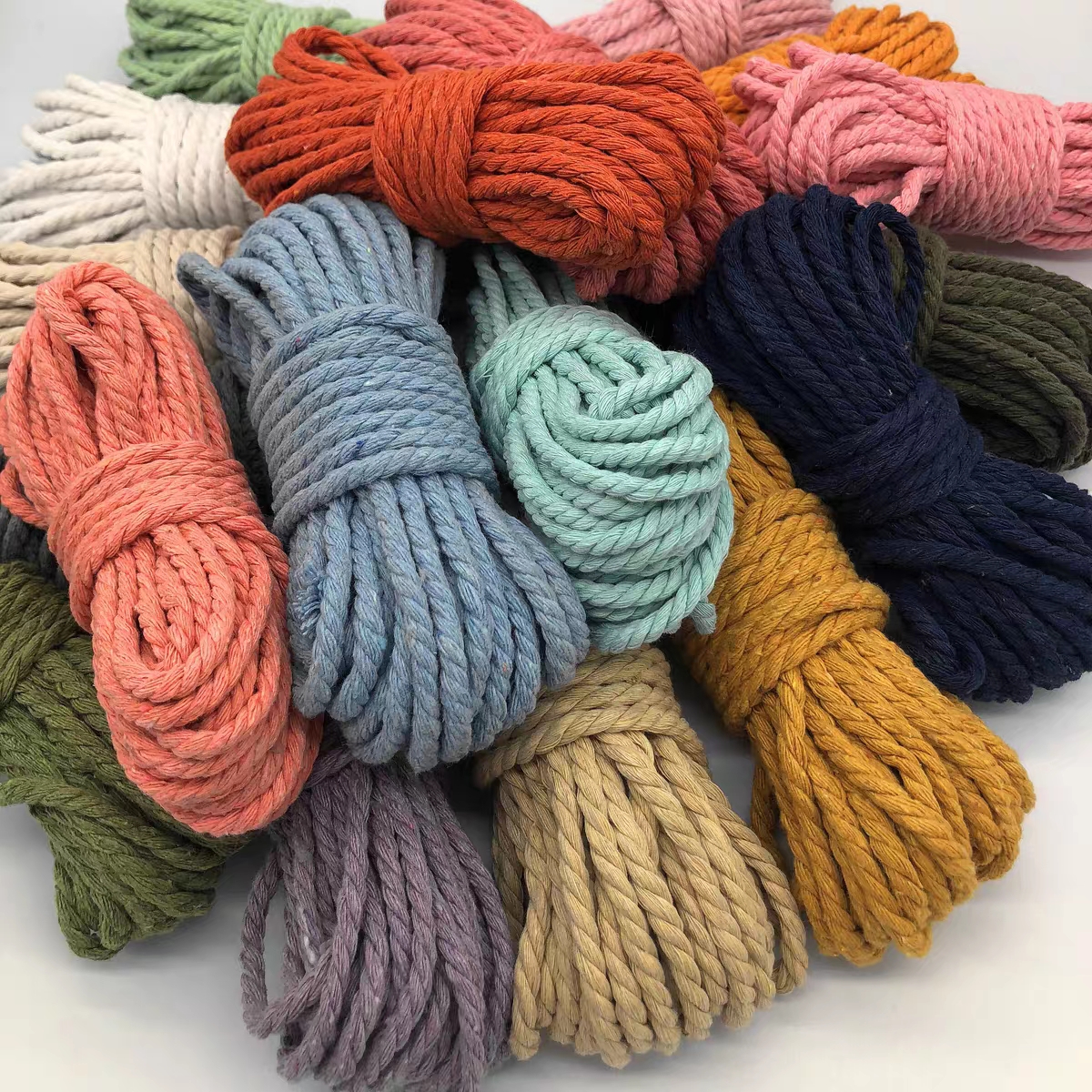 5mm Katoen Macrame Koord Gekleurde Touw Draad Macrame Materialen DIY Ambachten Gehaakte String voor Kerst Bruiloft Woondecoratie
