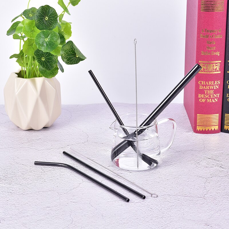 Stainless Steel Straws Rainbow Drinking Reusable Straws For Tumbler Straw