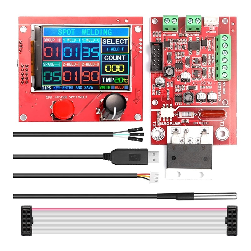 NY-D08 Spot Welding Machine Controller Pneumatic Color LCD Display Multi-Point Personalization with Temperature Sensor