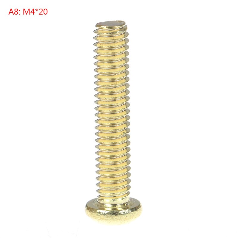 10Pcs M4 Copper Machine Screws Machine Pan Head Brass Screws