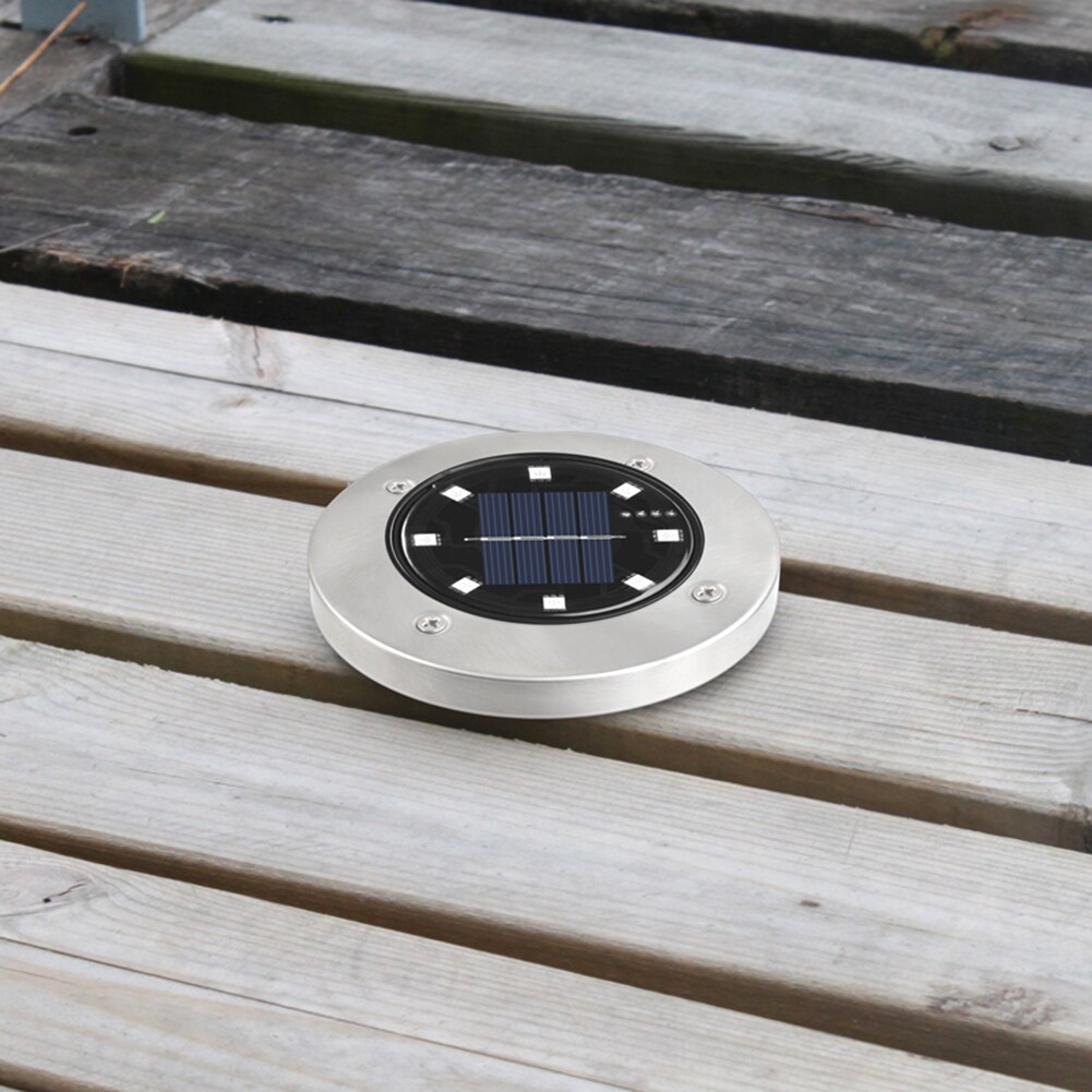 8 LED Solar Ground Light Pathway Landscape Decorative Underground Floor Lamps Garden Decking Yard Lawn Lamps