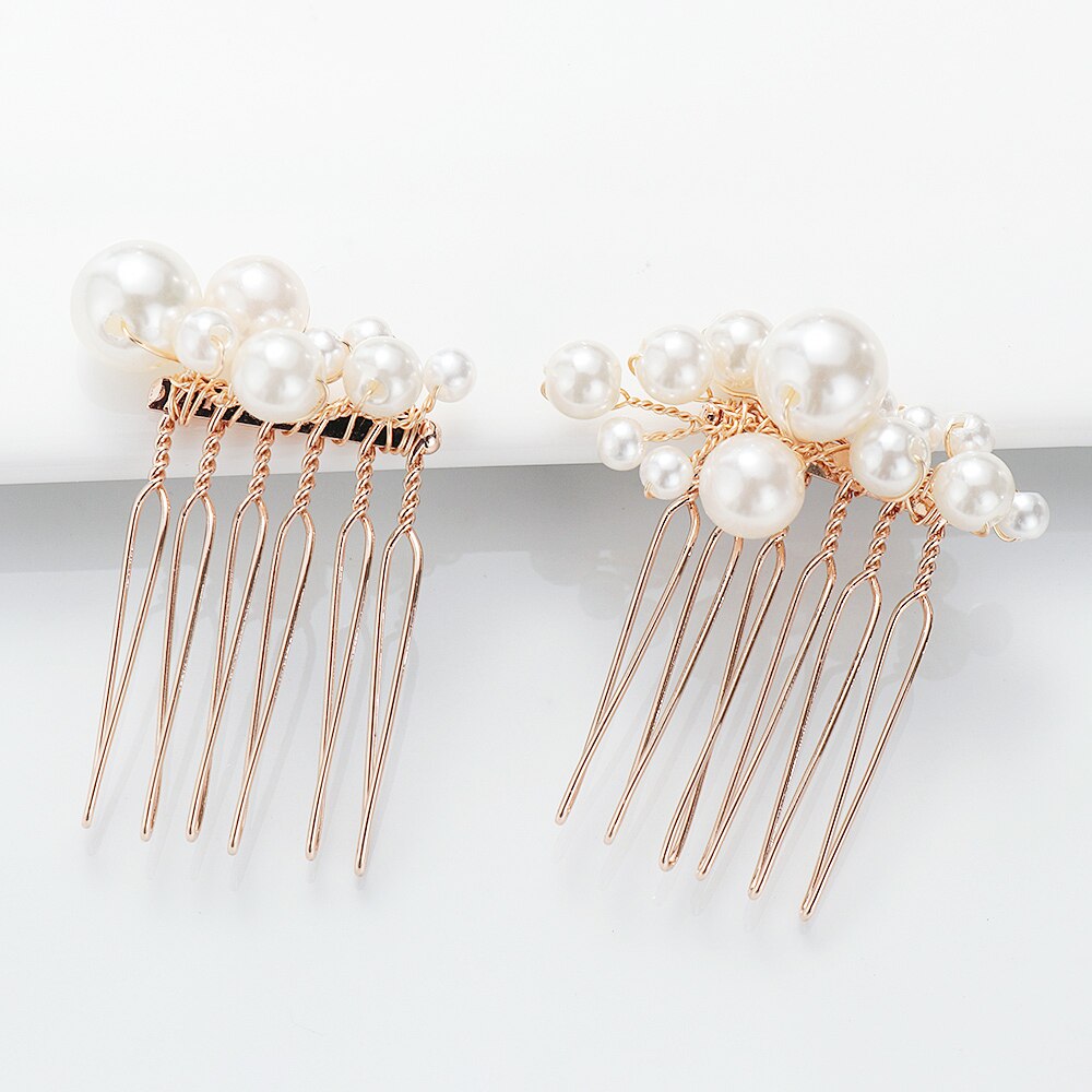 1/2Pcs Dei Capelli Della Perla pettini Da Sposa Accessori Dei Monili Dolce Fatto A Mano Simulato-Perla Da Sposa Della Forcella Dei Capelli di Inserimento a Pettine gioielli