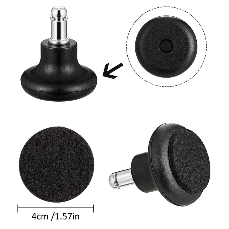 5 Pack Bell Glijders Voor Bureaustoel Zonder Wielen, Vervanging Rolling Stoel Swivel Wielen Vaste Stationaire Wielen