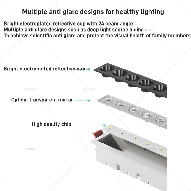 LED Recessed Line Grille Light Dimmable Embedded Ceiling Spot Lamps 10W/20W/30W For Indoor Lighting Home Decor AC220V/110V