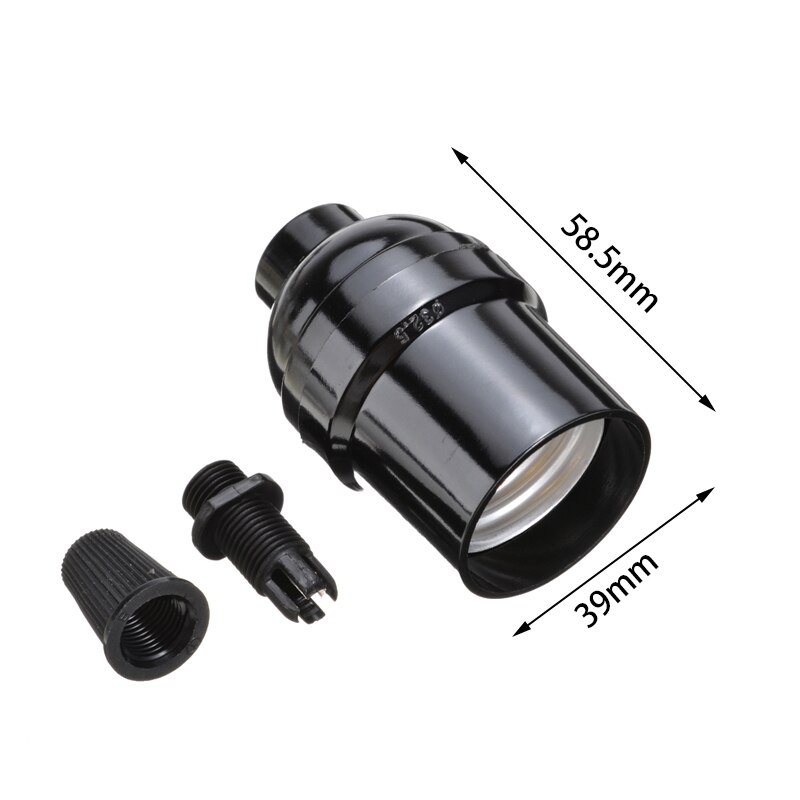 8pcs Vintage Lamp Base Pendant Light E26/E27 Screw Bulb Base Black Light Socket Industrial Fittings Lamp Holder