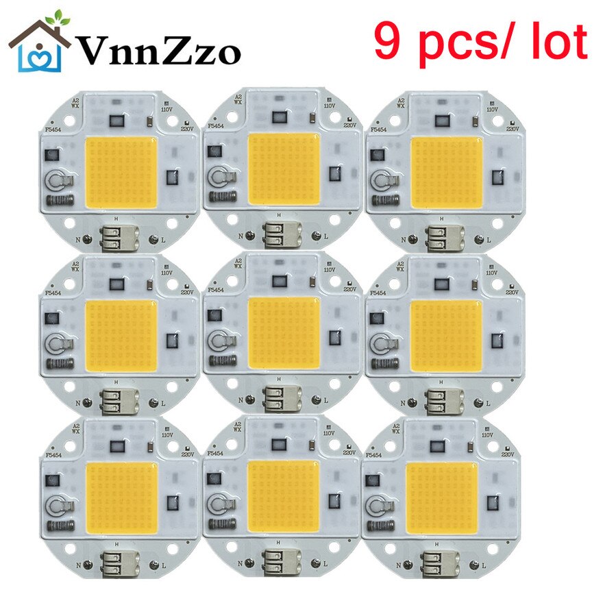 Chip LED COB de 100W, 70W, 50W, 220V, 110V, diodo sin soldadura para proyector IC inteligente, sin necesidad de controlador, 9 unids/lote
