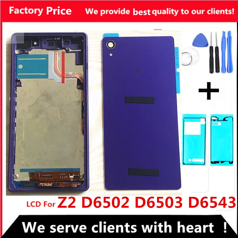 5.2 ''D6502 D6503 D6543 Lcd Voor Sony Xperia Z2 Display Touch Screen Digitizer Vergadering Voor Sony Z2 Lcd Met frame Back Cover